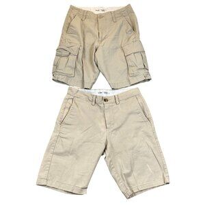 Old Navy Mens Shorts Size 29 Cargo Chino Lot of Two Ultimate Slim Casual Beige